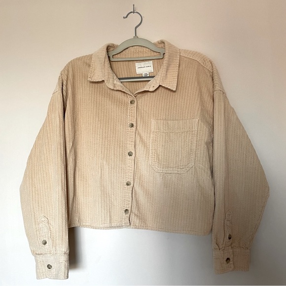 American Eagle Corduroy Cropped Shirt Jacket - Picture 6 of 12